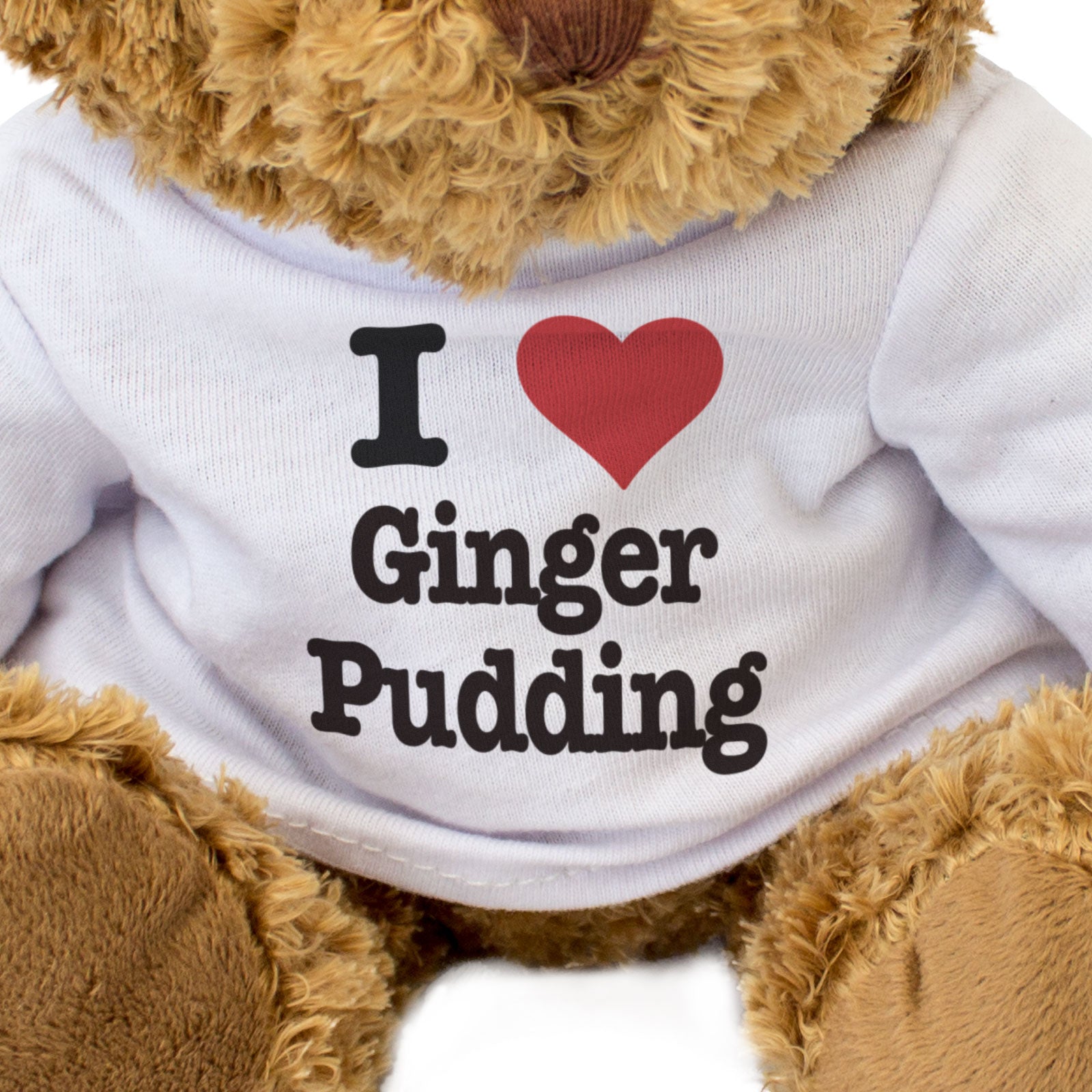 I LOVE GINGER PUDDING - Teddy Bear - Cute Cuddly Soft Adorable - Gift Present