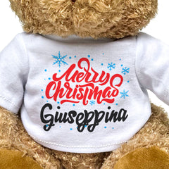 MERRY CHRISTMAS GIUSEPPINA - Teddy Bear - Cute Cuddly Soft - Xmas Gift Present