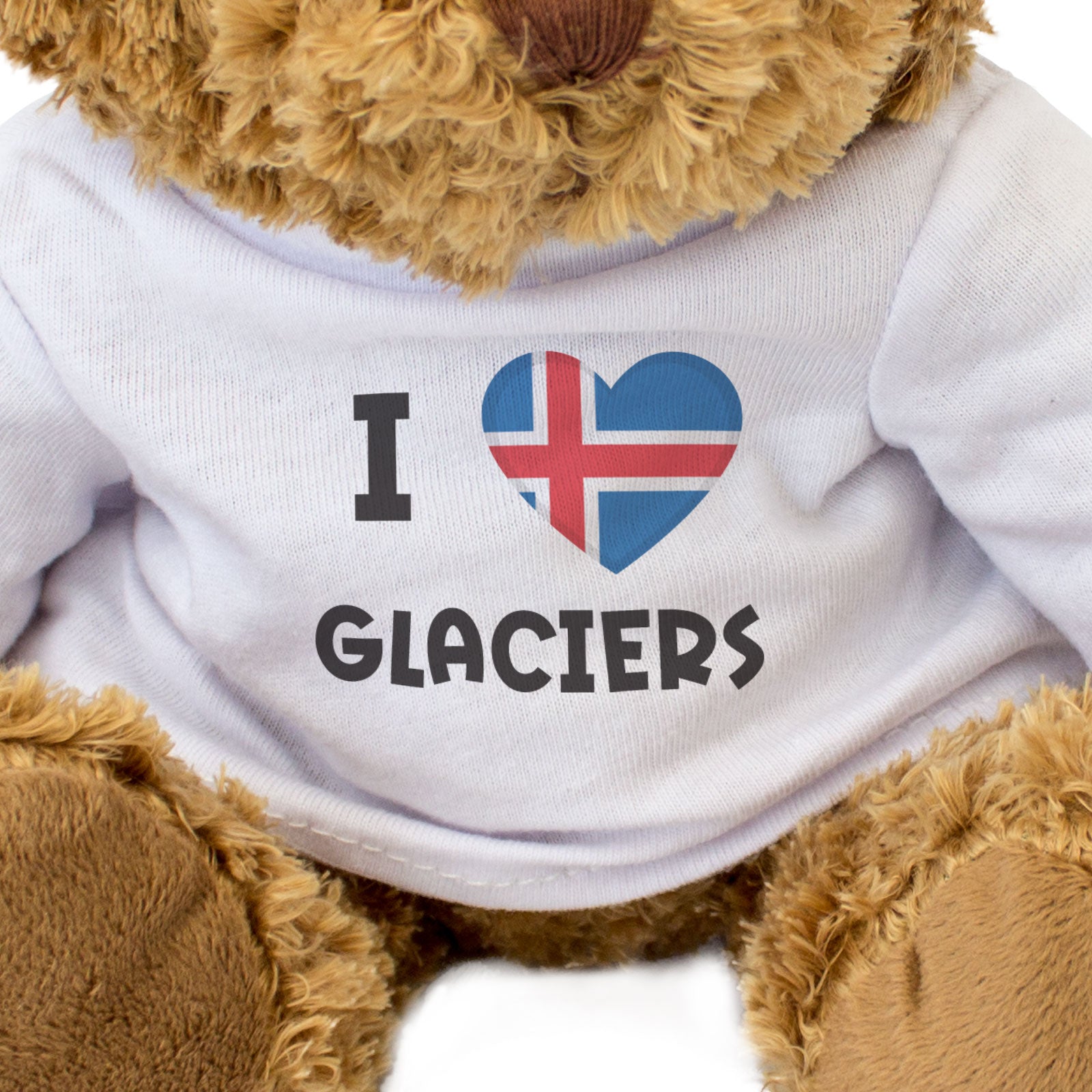 I LOVE GLACIERS (ICELAND FLAG) - Teddy Bear - Cute Funny Souvenir Gift Present
