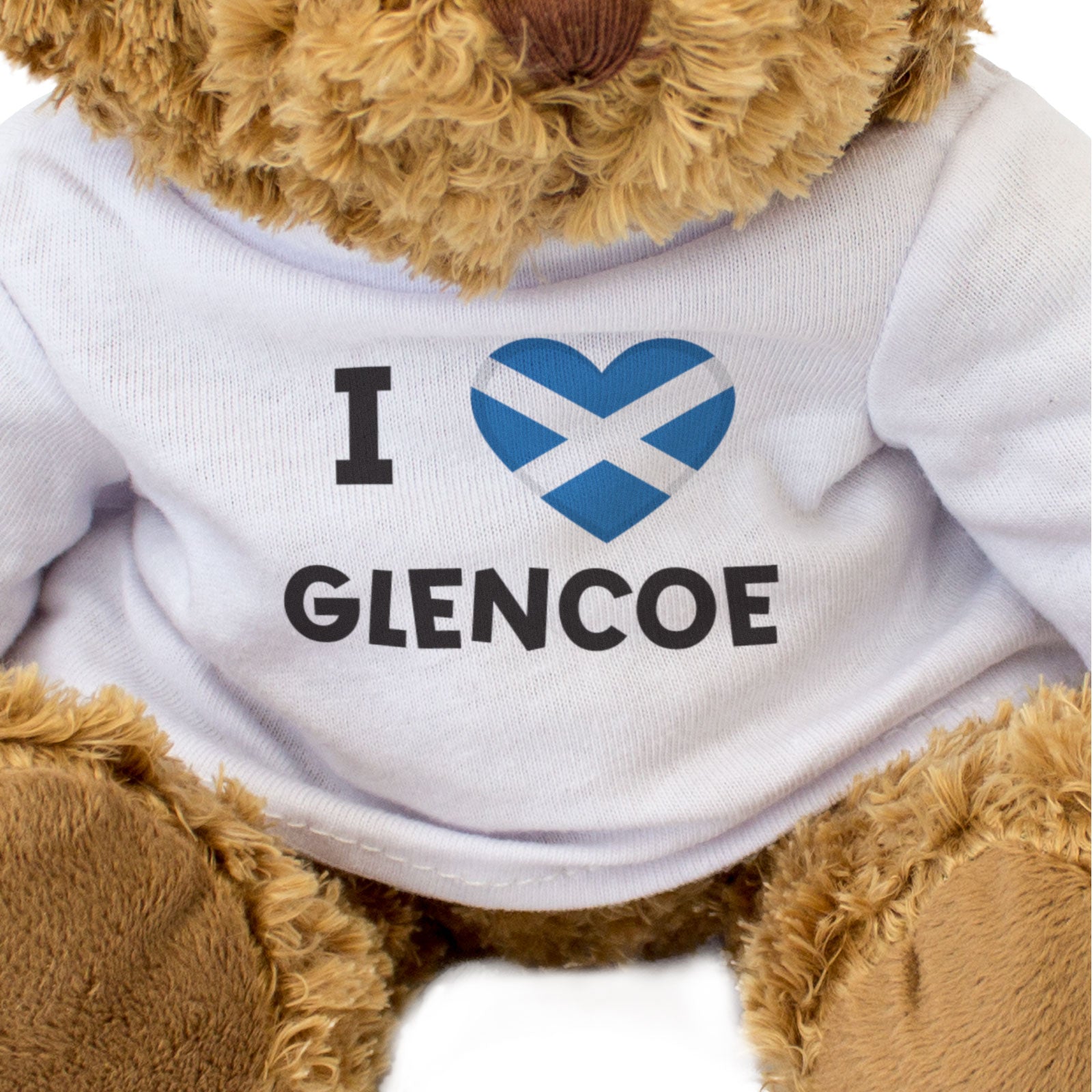 I LOVE GLENCOE (SCOTLAND FLAG) - Teddy Bear - Cute - Funny Souvenir Gift Present
