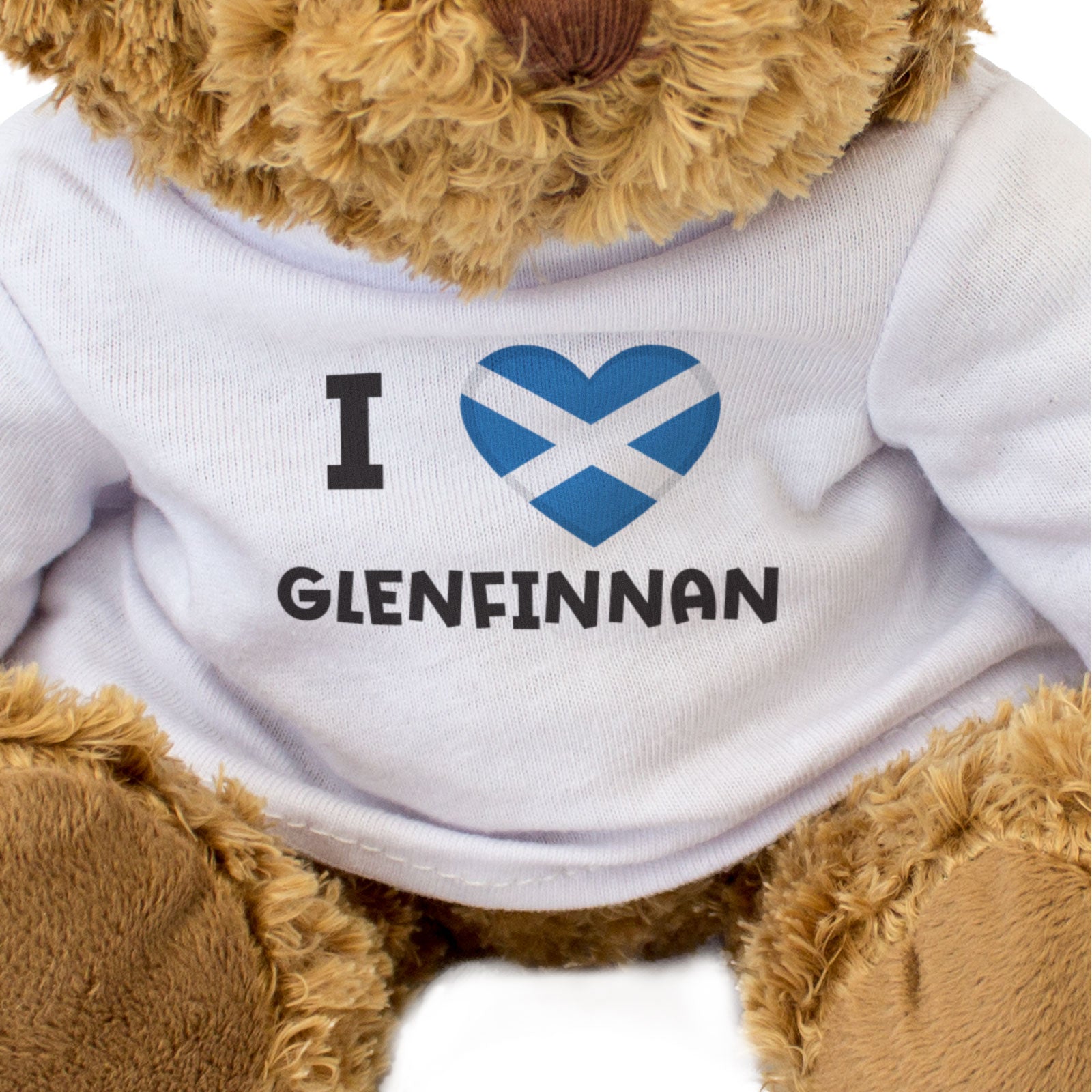 I LOVE GLENFINNAN (SCOTLAND FLAG) - Teddy Bear - Funny Souvenir Gift Present