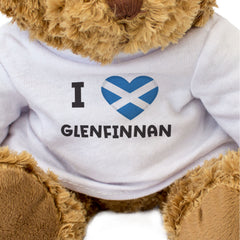 I LOVE GLENFINNAN (SCOTLAND FLAG) - Teddy Bear - Funny Souvenir Gift Present
