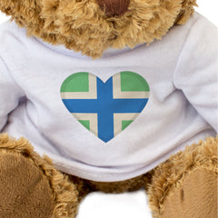 GLOUCESTERSHIRE FLAG HEART - Teddy Bear - Cute Cuddly Soft - Gift Present