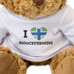 I LOVE GLOUCESTERSHIRE FLAG - Teddy Bear - Cute Cuddly Soft - Gift Present