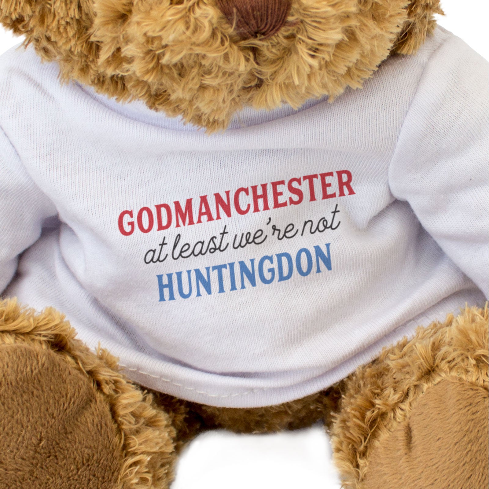 GODMANCHESTER AT LEAST WE'RE NOT HUNTINGDON - Teddy Bear - Funny Gift Present