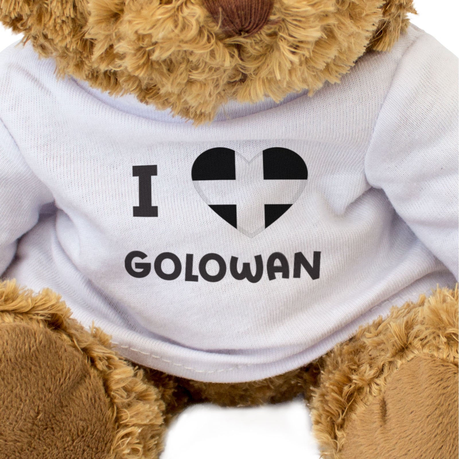 I LOVE GOLOWAN (CORNISH FLAG) - Teddy Bear - Cute Cuddly - Cornwall Gift Present