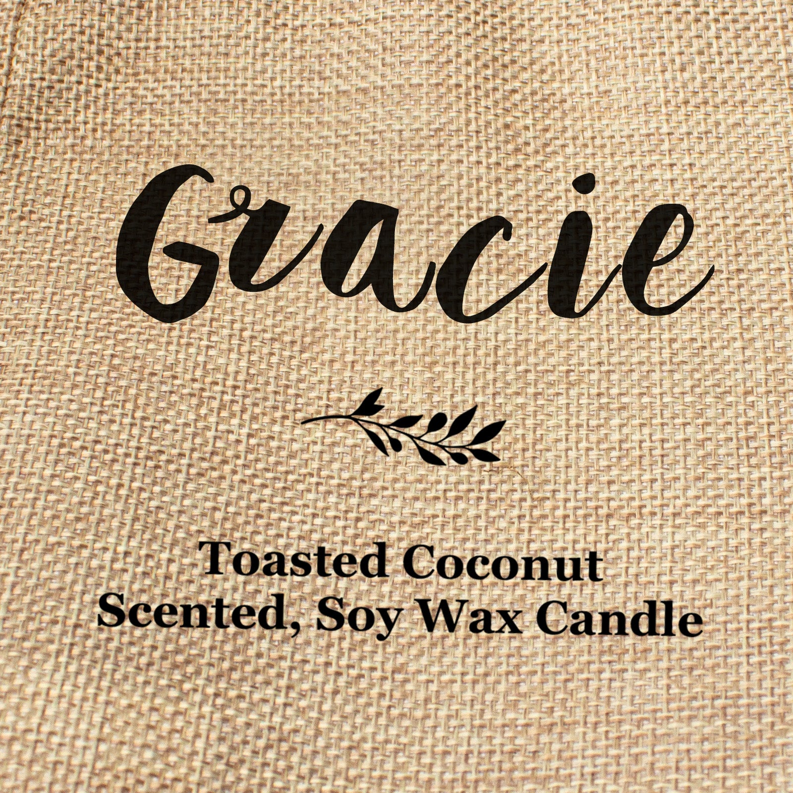 Gracie personalised faux-burlap candle gift bag