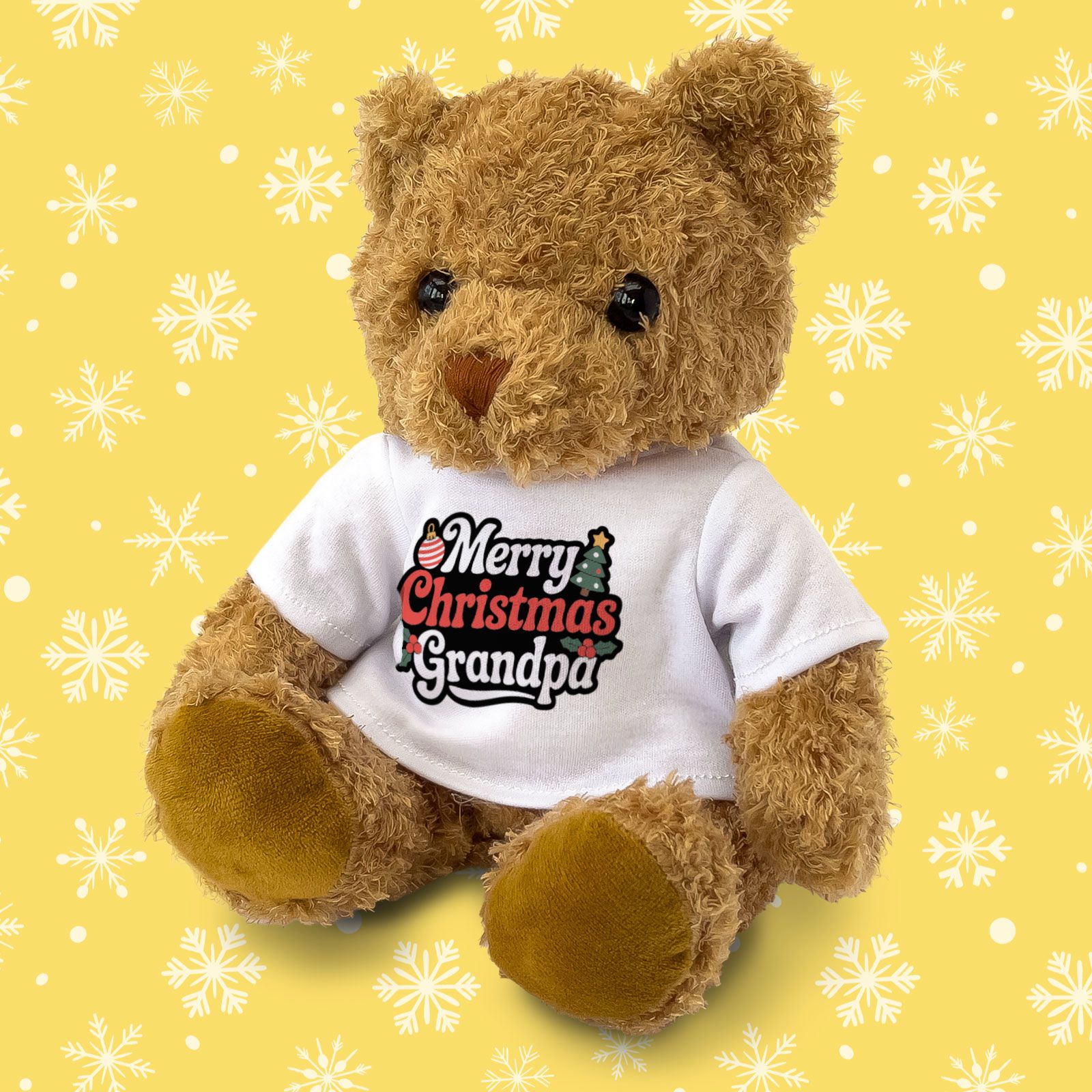 MERRY CHRISTMAS GRANDPA - Teddy Bear - Cute Cuddly Soft - Xmas Gift Present