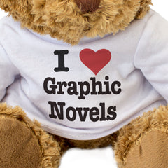 I LOVE GRAPHIC NOVELS - Teddy Bear - Cute Cuddly Soft Adorable - Gift Present