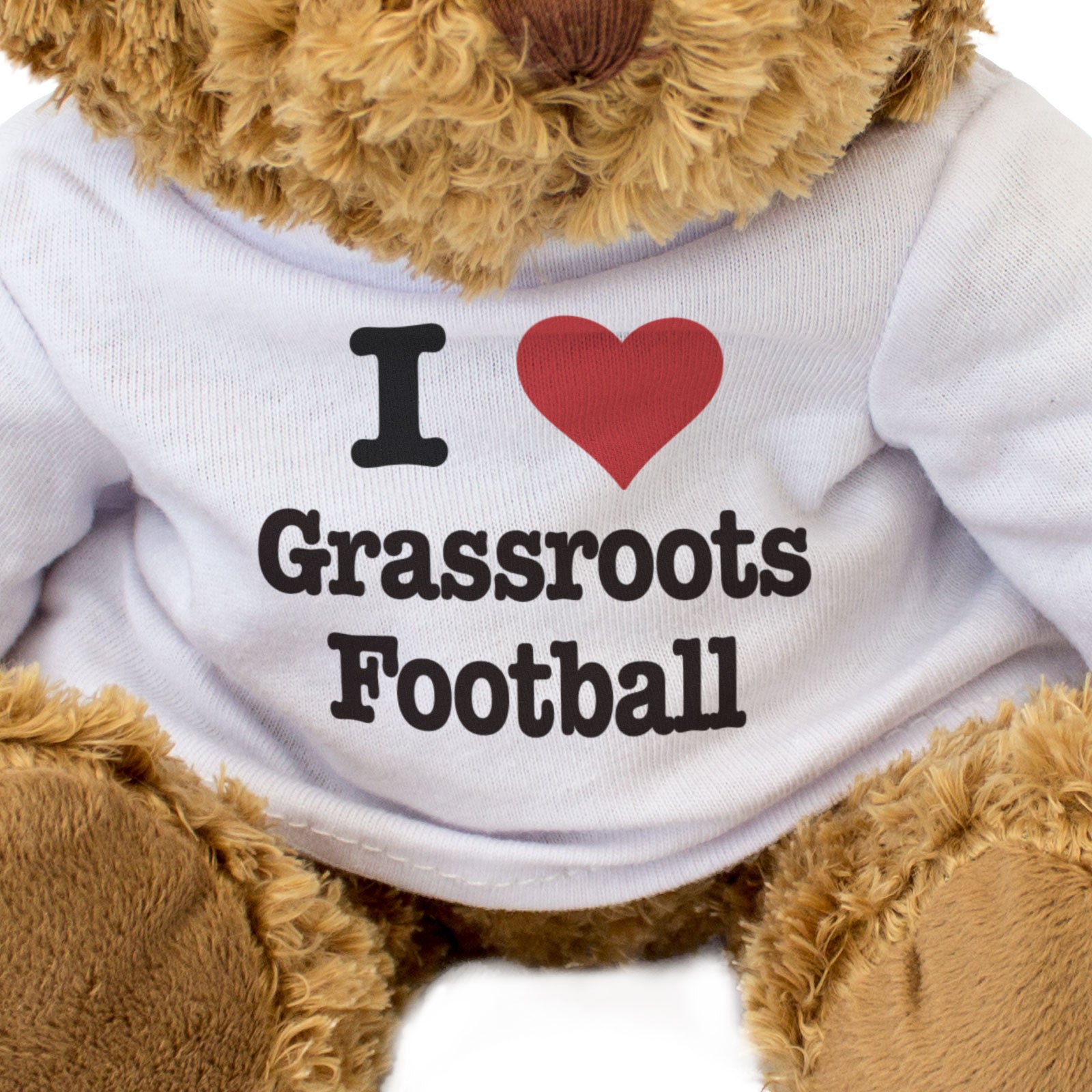 I LOVE GRASSROOTS FOOTBALL - Teddy Bear - Cute Cuddly Soft - Gift Present