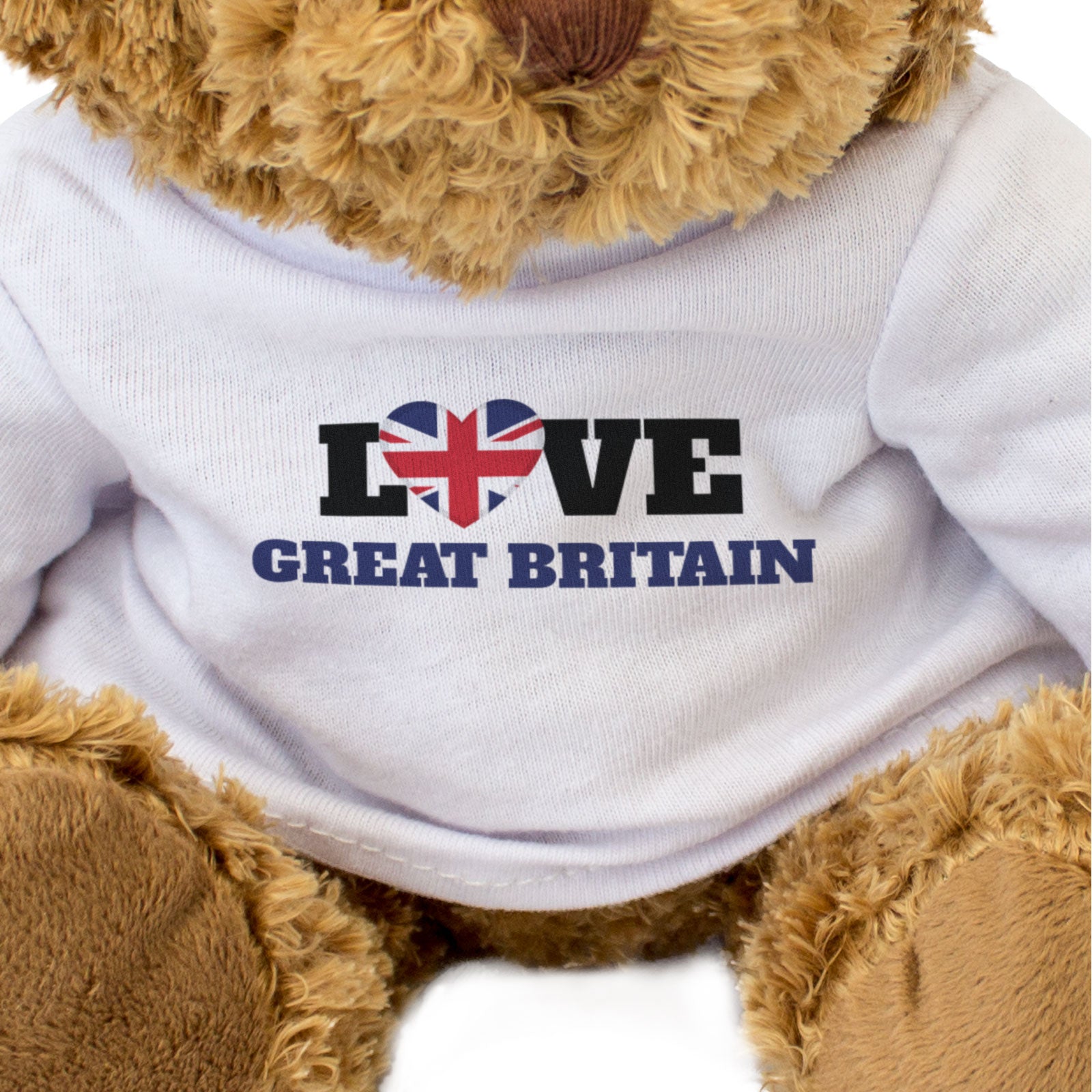 LOVE GREAT BRITAIN (FLAG HEART) - Teddy Bear - British Souvenir Gift Present