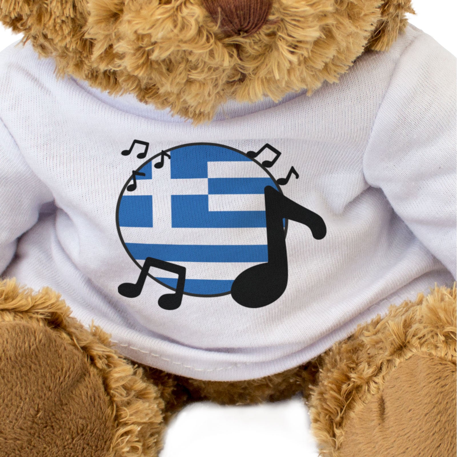 GREECE FLAG (MUSICAL NOTES) - Teddy Bear - Cute - Greek Music Fan Gift Present