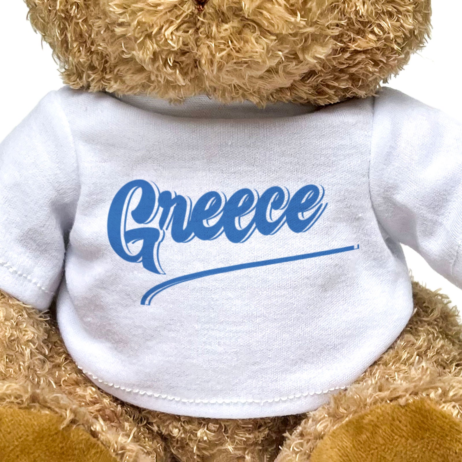 GREECE (SCRIPT) - Teddy Bear - Cute Cuddly Soft Funny - Souvenir Gift Present
