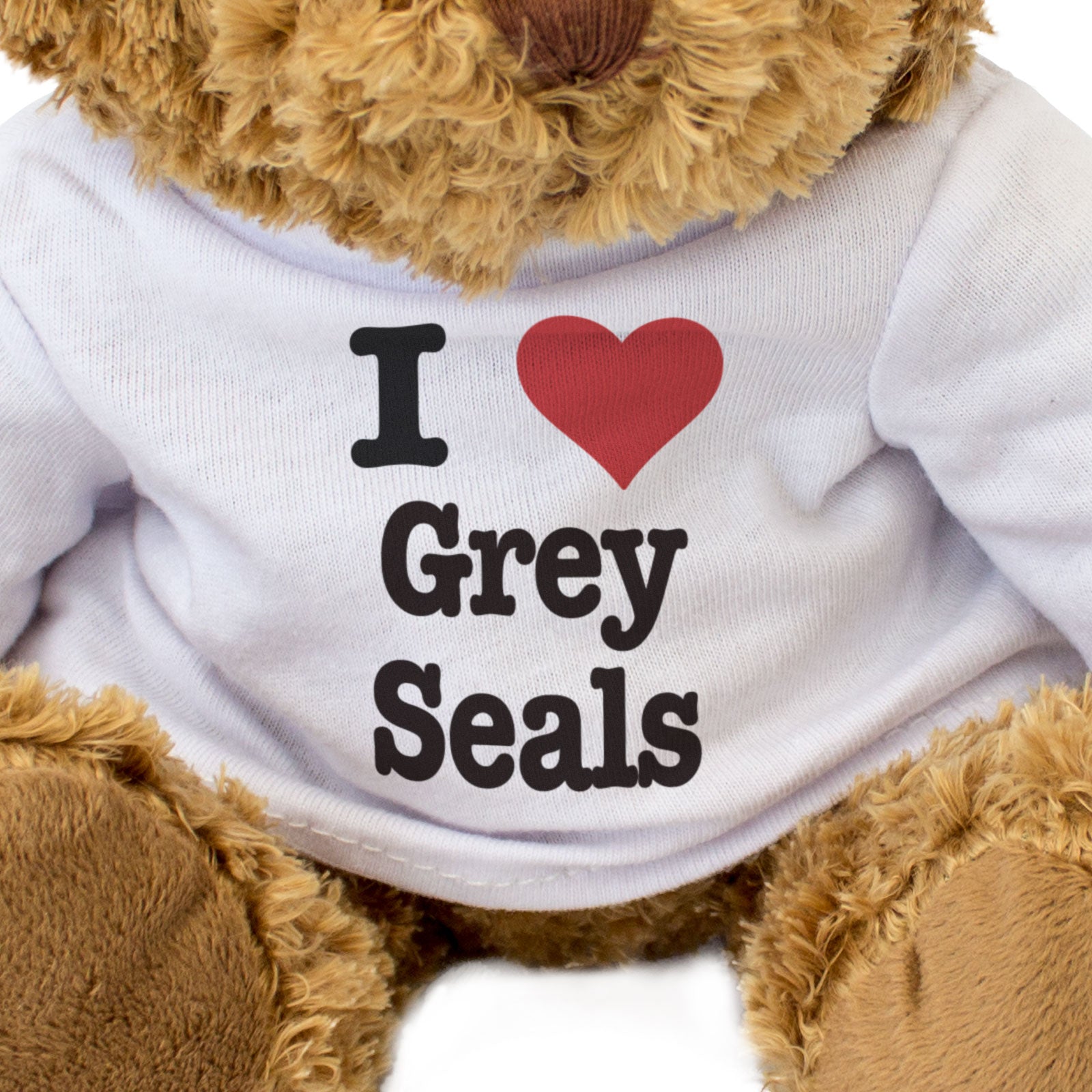 I LOVE GREY SEALS - Teddy Bear - Cute Cuddly Soft Adorable - Gift Present
