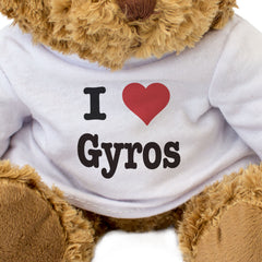 I LOVE GYROS - Teddy Bear - Cute Funny Soft Adorable - Greek Food Gift Present