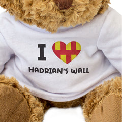 I LOVE HADRIAN'S WALL (NORTHUMBERLAND FLAG) - Teddy Bear - Funny Gift Present