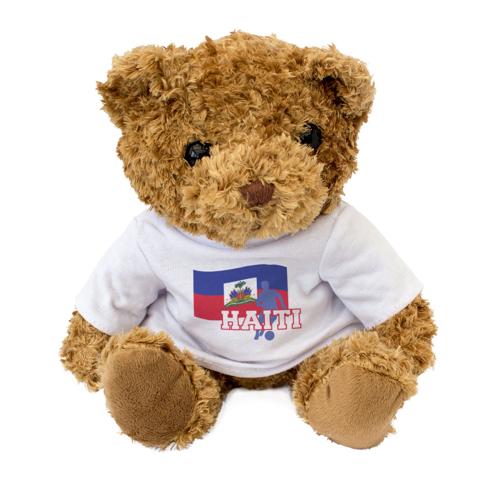 HAITI FLAG (FOOTBALL) - Teddy Bear - Cute - Haitian Soccer Fan Gift Present