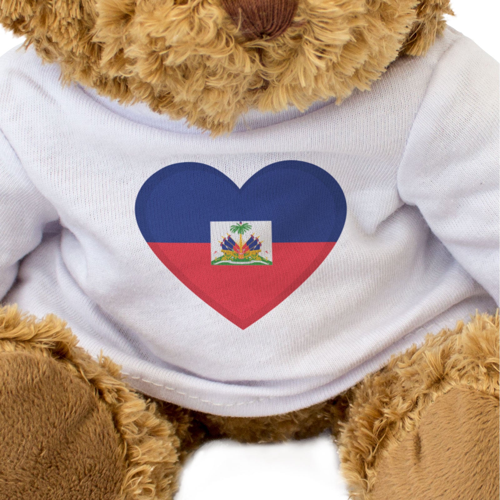HAITI FLAG HEART - Teddy Bear - Cute Cuddly Soft Adorable - Haitian Gift Present