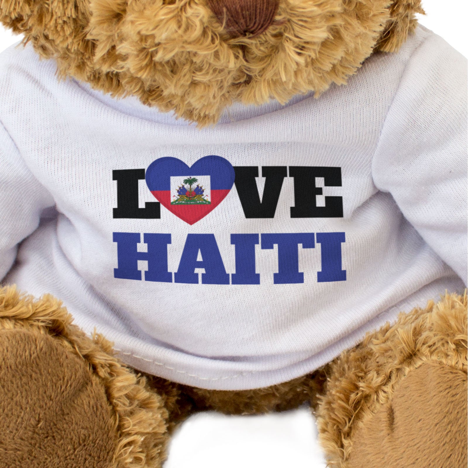 LOVE HAITI (FLAG HEART) - Teddy Bear - Cute Funny - Souvenir Gift Present