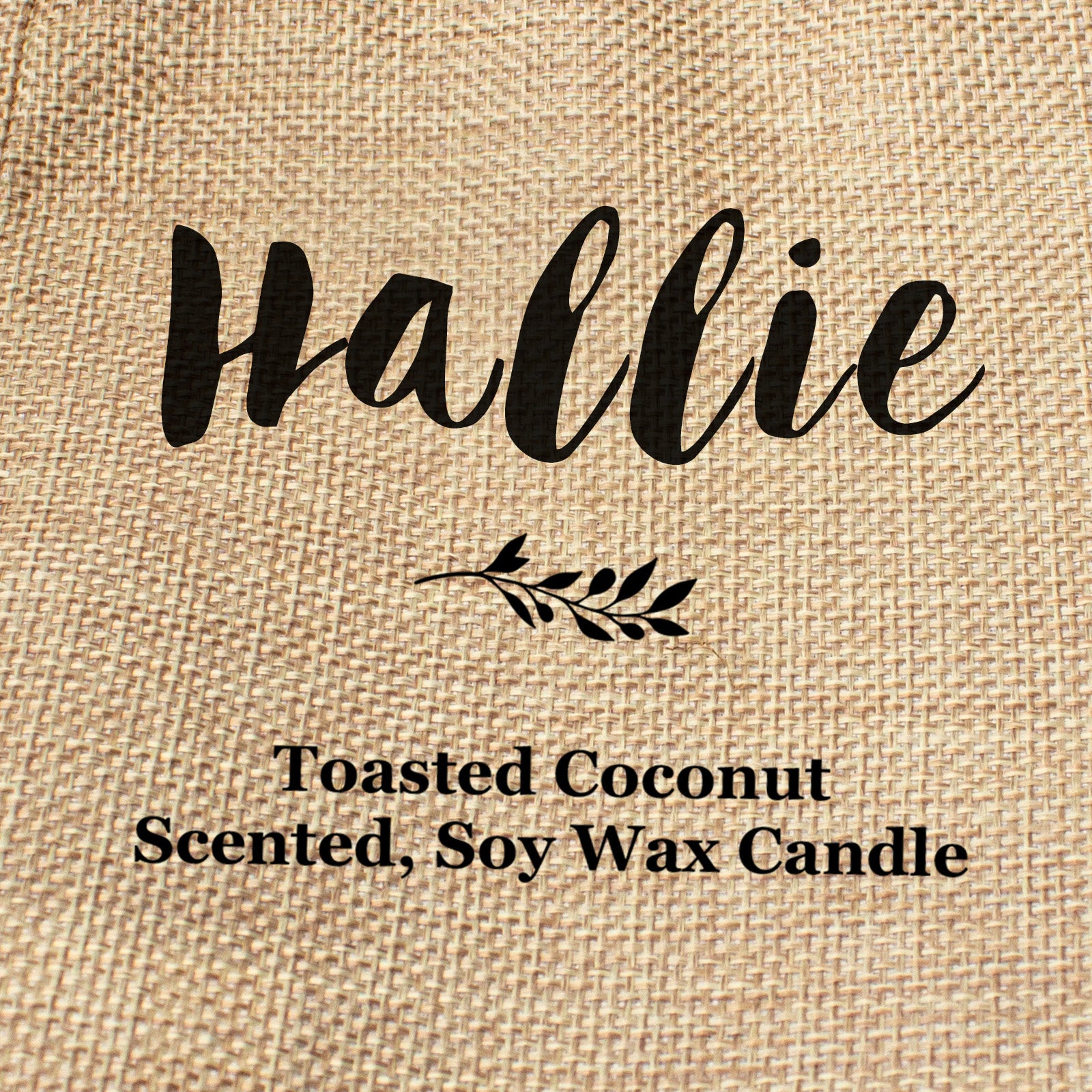 Hallie personalised faux-burlap candle gift bag