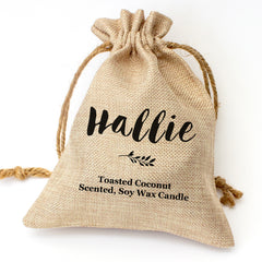 Hallie personalised toasted coconut candle gift set