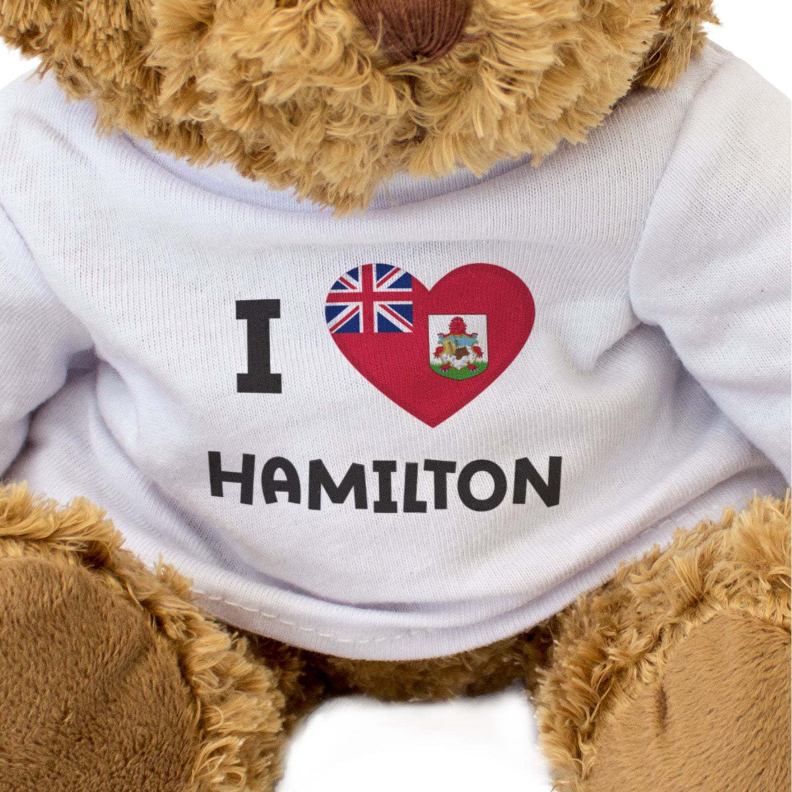 I LOVE HAMILTON (BERMUDA FLAG) - Teddy Bear - Cute Funny Souvenir Gift Present