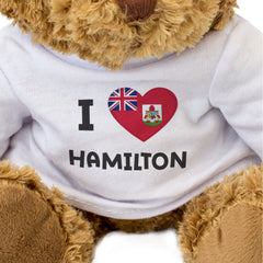 I LOVE HAMILTON (BERMUDA FLAG) - Teddy Bear - Cute Funny Souvenir Gift Present