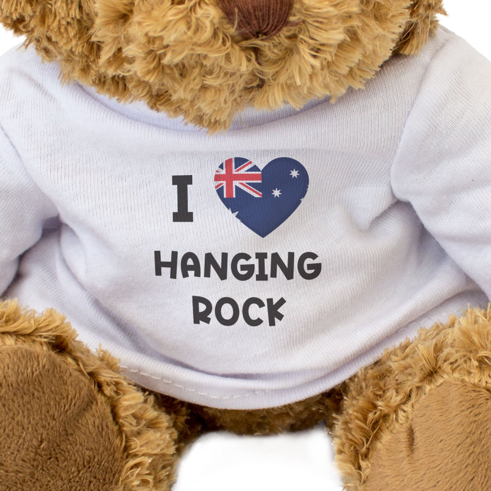 I LOVE HANGING ROCK (AUSTRALIA FLAG) - Teddy Bear - Funny Souvenir Gift Present
