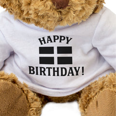 HAPPY BIRTHDAY (CORNWALL FLAG) - Teddy Bear - Cute Cuddly - Cornish Gift Present