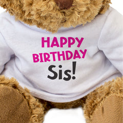HAPPY BIRTHDAY SIS - Teddy Bear - Cute Funny Soft Adorable - Sister Gift Present