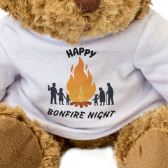 HAPPY BONFIRE NIGHT - Teddy Bear - Cute - Funny Guy Fawkes Night Gift Present