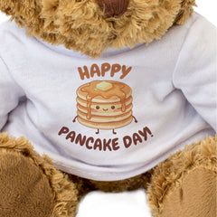 HAPPY PANCAKE DAY! - Teddy Bear - Cute Cuddly Soft Adorable - Funny Gift Present