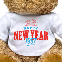 HAPPY NEW YEAR 1957 - Teddy Bear - Cute Cuddly - New Year's Eve Gift Present - Image 2