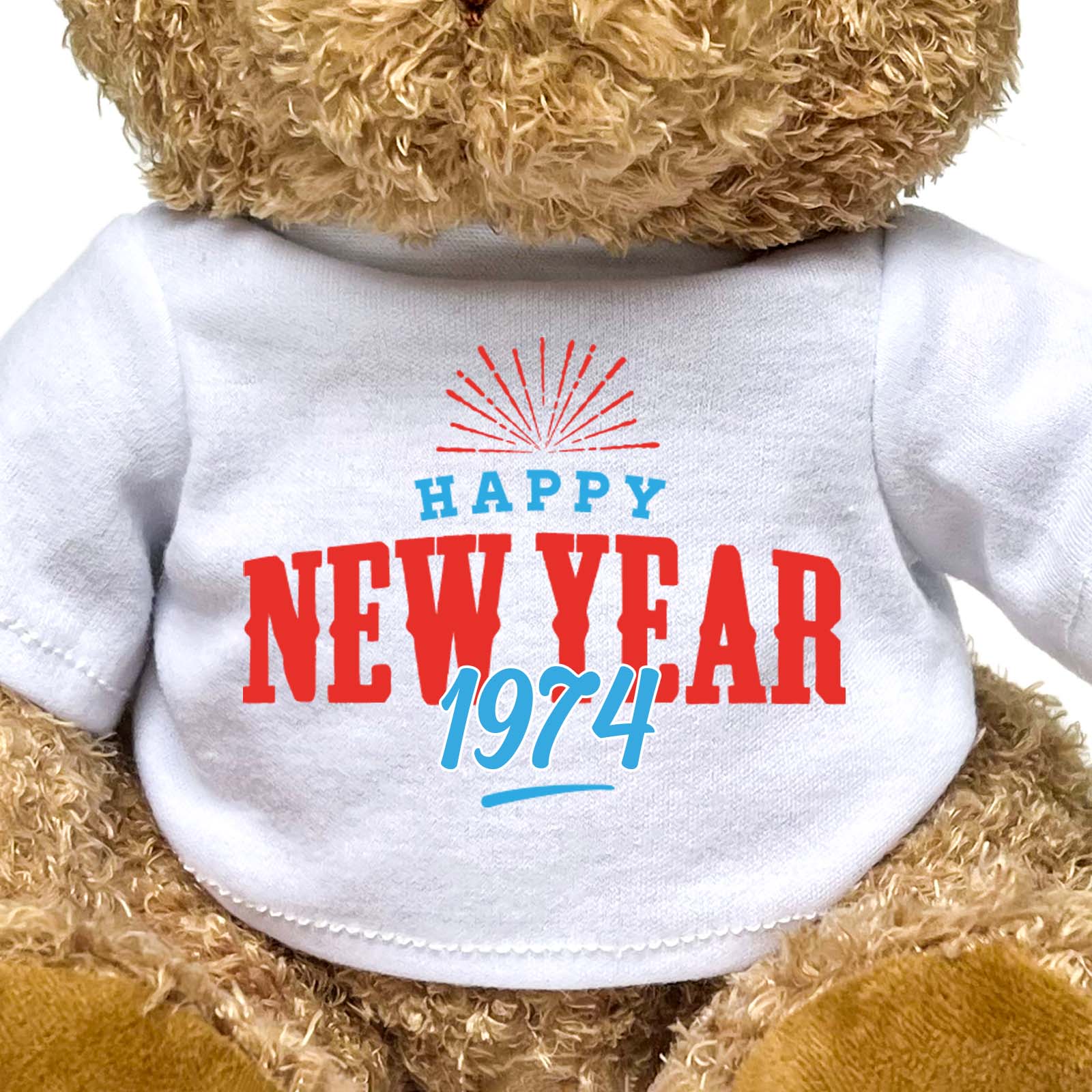 HAPPY NEW YEAR 1974 - Teddy Bear - Cute Cuddly - New Year's Eve Gift Present - Image 2