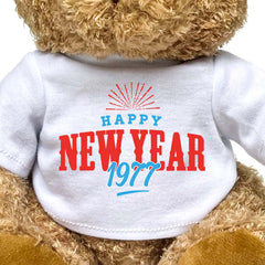 HAPPY NEW YEAR 1977 - Teddy Bear - Cute Cuddly - New Year's Eve Gift Present - Image 2