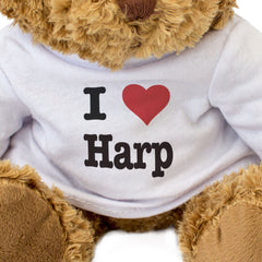 I Love Harp - Teddy Bear - Music Fan Gift Present