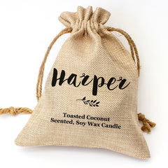 Harper personalised toasted coconut candle gift set