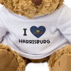 I LOVE HARRISBURG (PENNSYLVANIA FLAG) - Teddy Bear - Cute Cuddly - Gift Present
