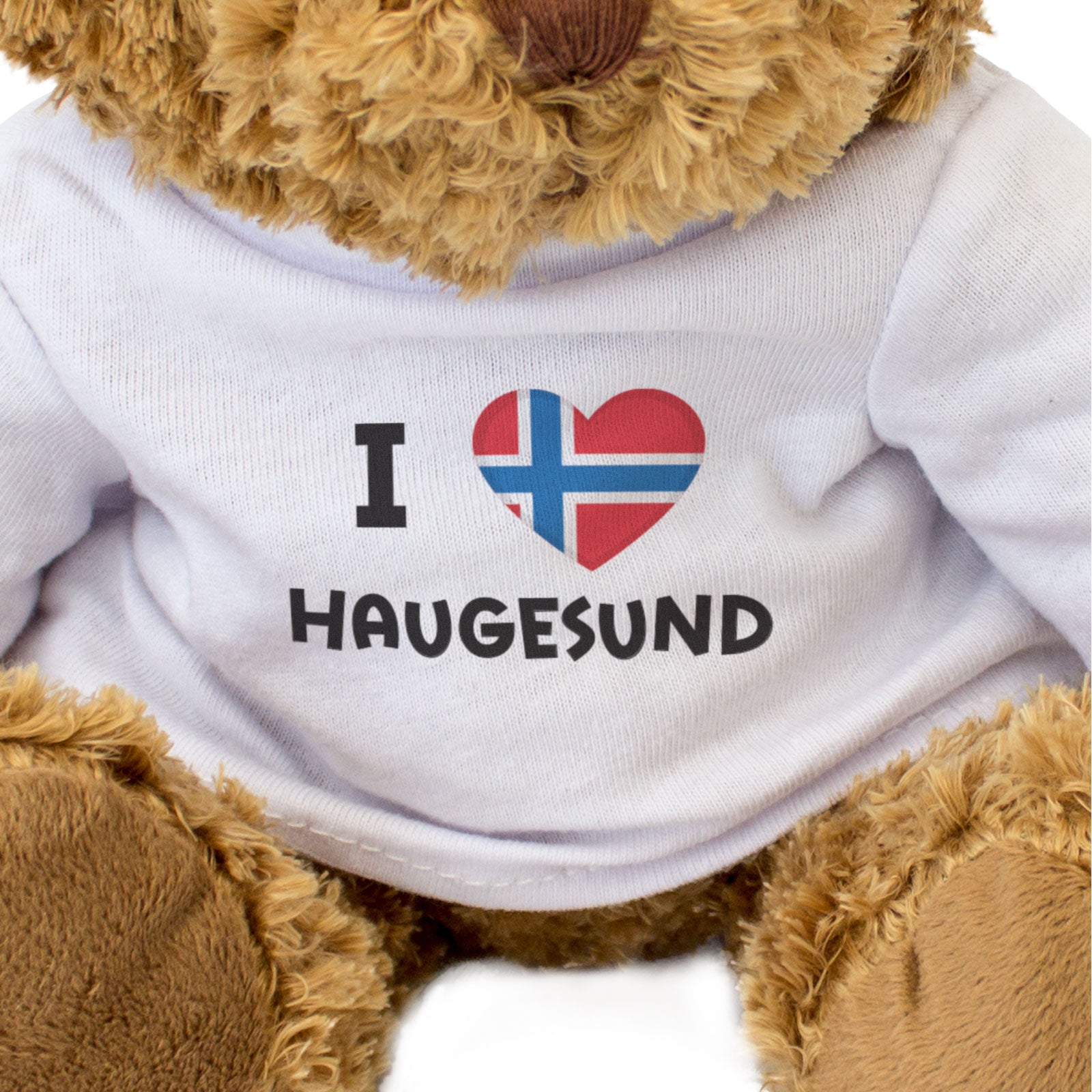 I LOVE HAUGESUND (NORWAY FLAG) - Teddy Bear - Cute Cuddly Soft - Gift Present