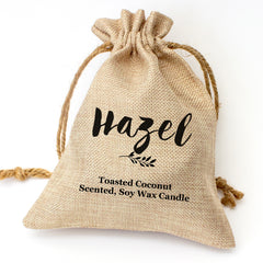 Hazel personalised toasted coconut candle gift set