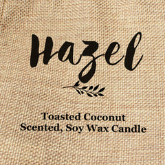 Hazel personalised faux-burlap candle gift bag