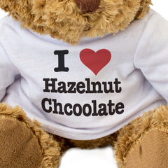 I LOVE HAZELNUT CHOCOLATE - Teddy Bear - Cute Cuddly Soft - Funny Gift Present