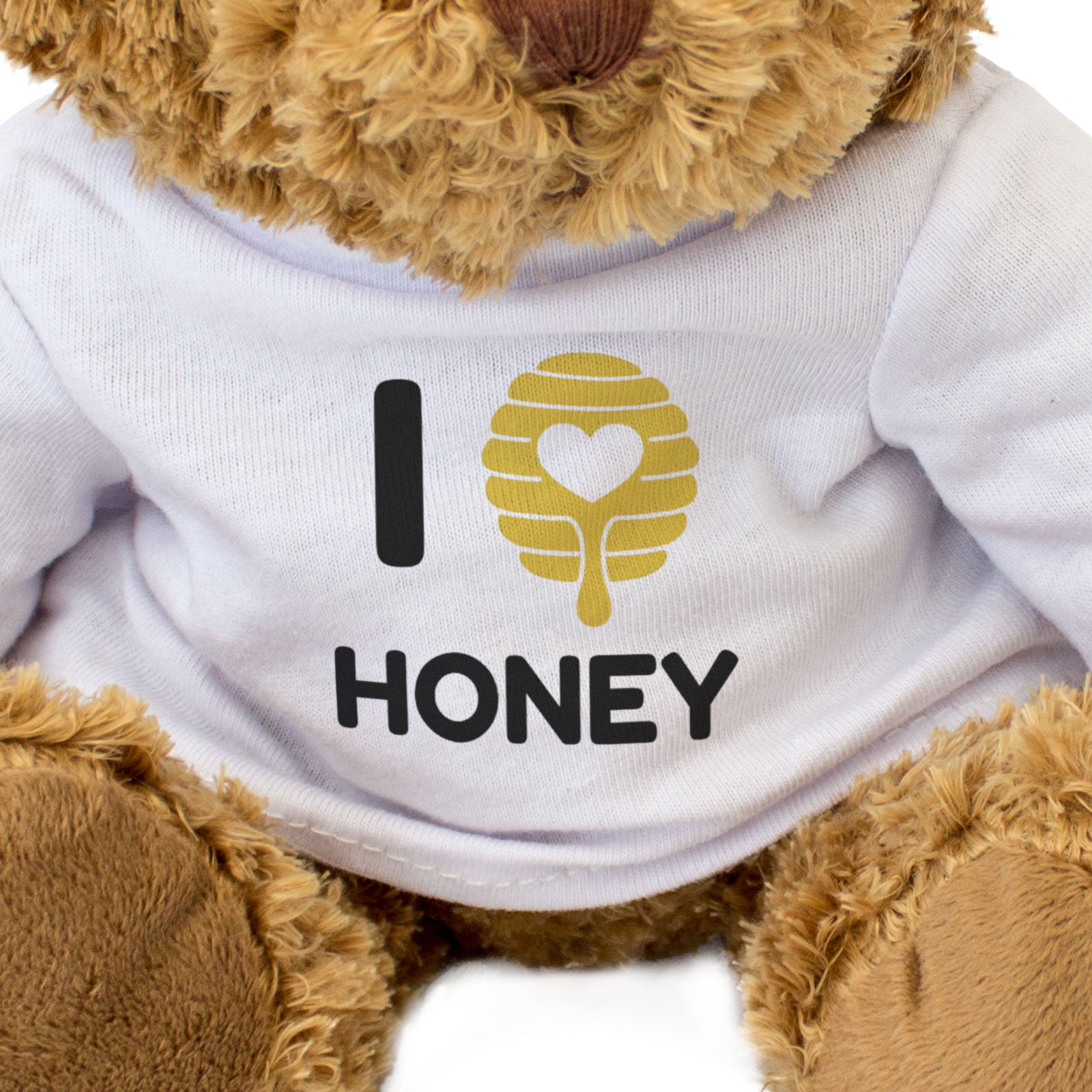 I LOVE HONEY (BEEHIVE) - Teddy Bear - Cute Cuddly Soft Adorable - Funny Gift Present