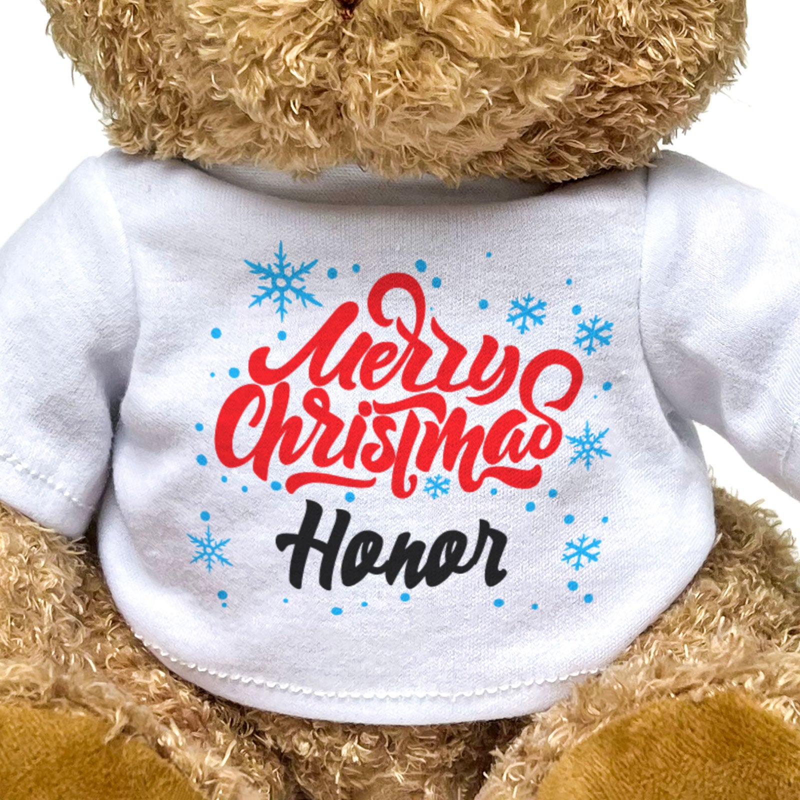 MERRY CHRISTMAS HONOR - Teddy Bear - Cute Cuddly Soft - Xmas Gift Present