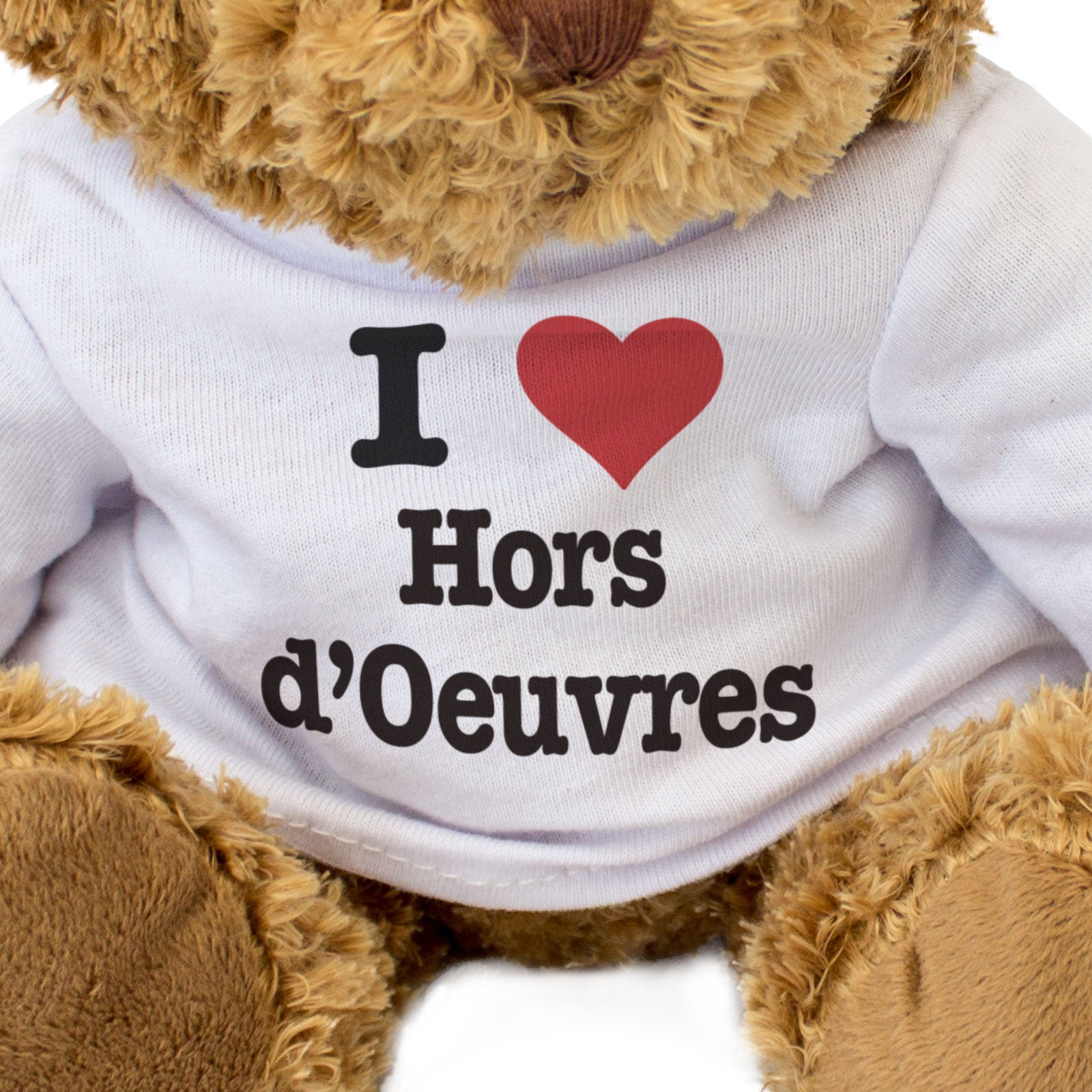 I LOVE HORS D'OEUVRES - Teddy Bear - Cute Cuddly Soft Adorable - Gift Present