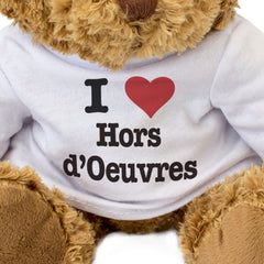 I LOVE HORS D'OEUVRES - Teddy Bear - Cute Cuddly Soft Adorable - Gift Present