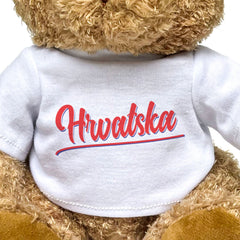 HRVATSKA (SCRIPT) - Teddy Bear - Cute Soft Funny - Croatia Gift Present