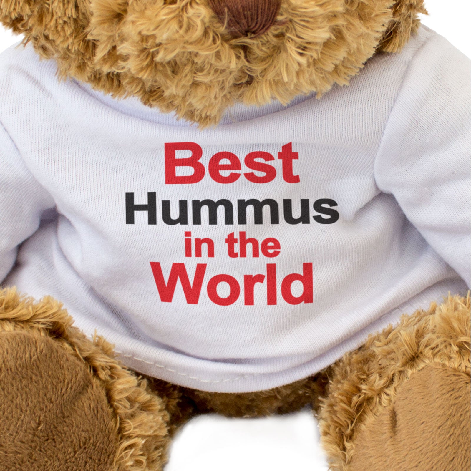 BEST HUMMUS IN THE WORLD - Teddy Bear - Cute Cuddly Soft - Funny Gift Present