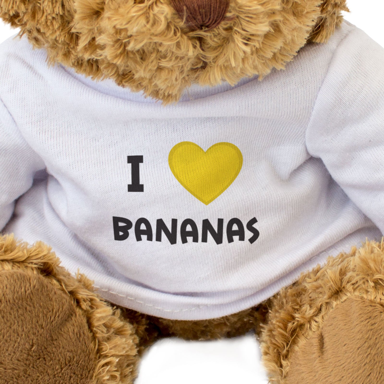 I LOVE BANANAS (YELLOW HEART) - Teddy Bear - Cute Cuddly - Funny Gift Present