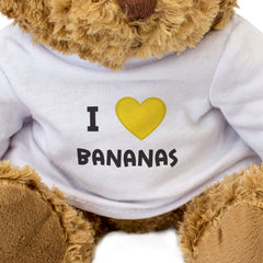I LOVE BANANAS (YELLOW HEART) - Teddy Bear - Cute Cuddly - Funny Gift Present